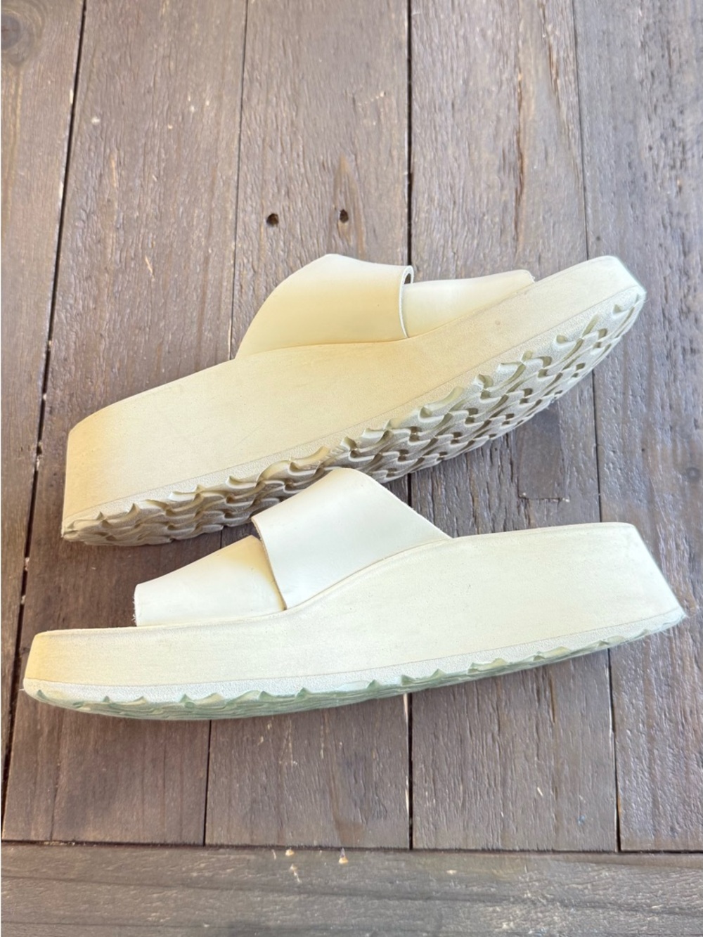 Papillio by Birkenstock Platform Sandals Neutral Cream Statement Minimal Size 37 - Picture 9 of 16